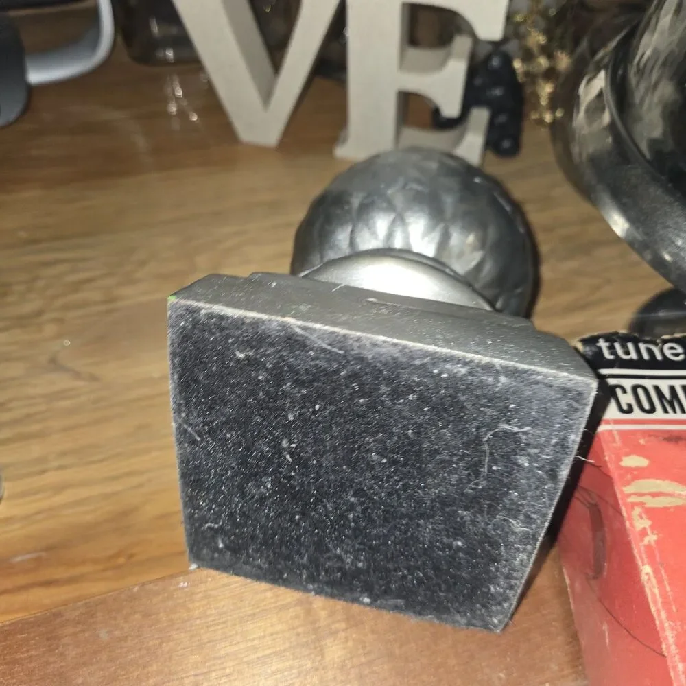 Vintage Metallic Pineapple Acorn  Bookends Velvet Bottom